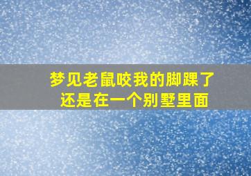 梦见老鼠咬我的脚踝了 还是在一个别墅里面